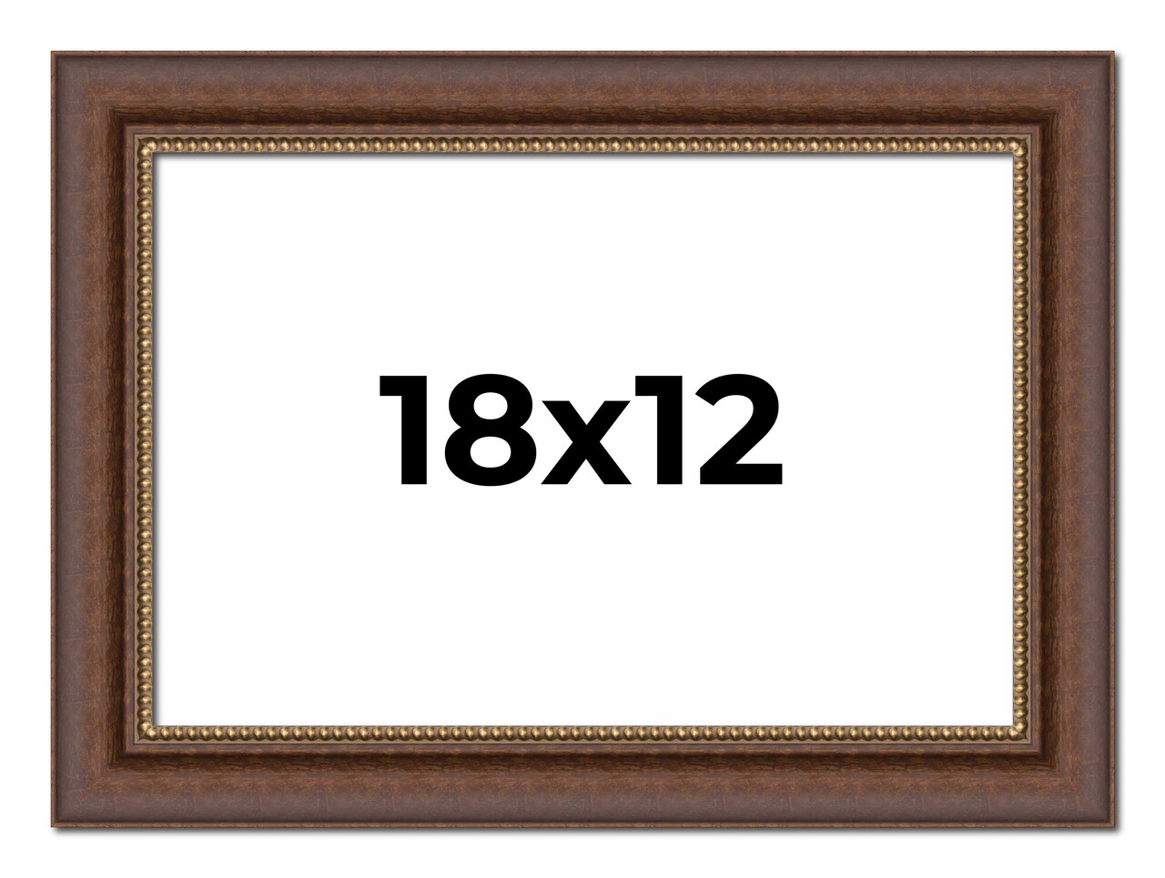 12x18 Traditional Picture Frame with UV-Resistant Acrylic & Acid Free Backing, Available in 3 Finishes - Black, Brown, Gold